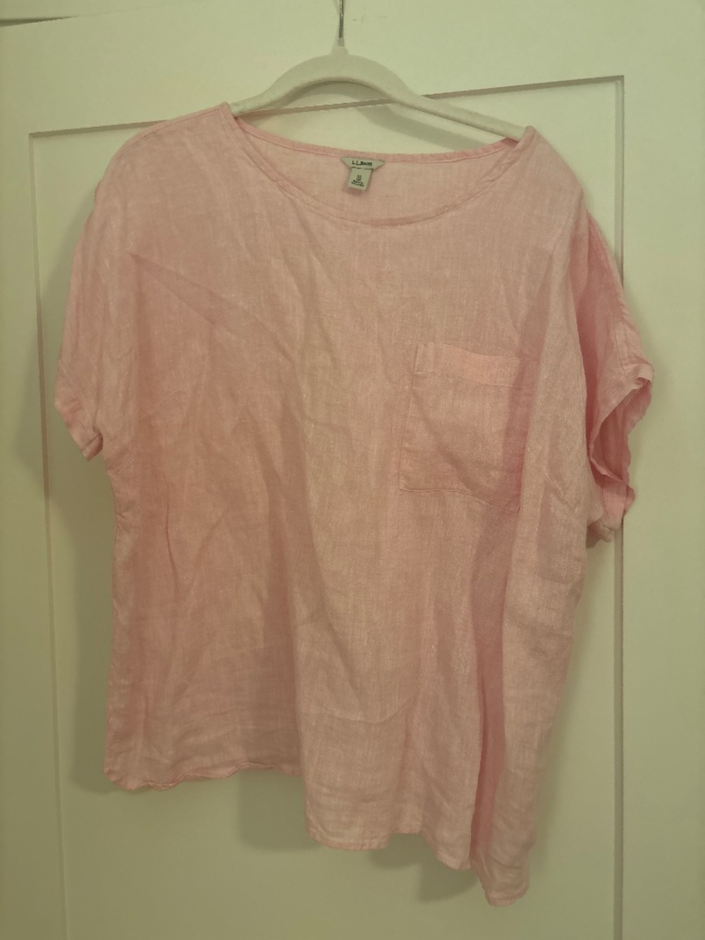 LL Bean pink linen top